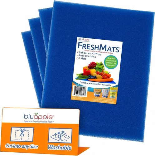 Vista 18 de Bluapple FreshMats, forro para contenedor de refrigerador, tapetes para cajón de refrigerador, forro extensor de vida útil del cajón para verduras
