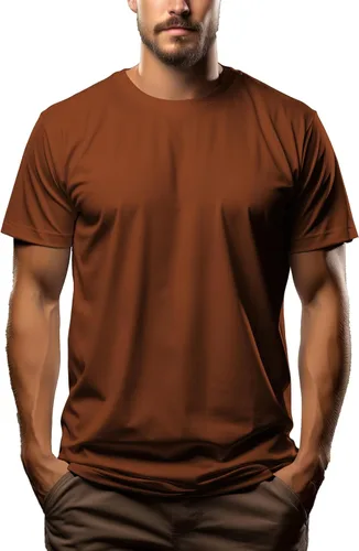Vista 22 de Camiseta de alta calidad para hombre, 7.1 oz/yd² de algodón puro con cuello redondo