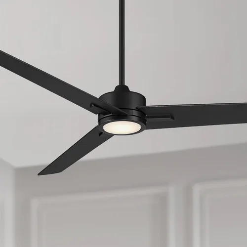 Vista 9 de Casa Vieja Ventilador de techo industrial moderno de 3 aspas Monte Largo de 60 pulgadas con luz LED regulable, control remoto, negro mate para sala