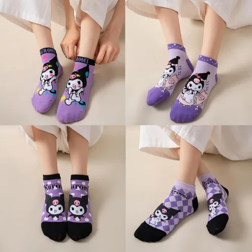 Vista 3 de COWLAT Calcetines de anime lindos 5 unidsset de calcetines para mujeres y niñas