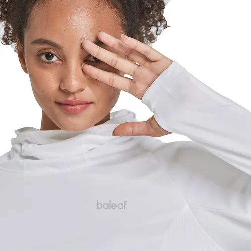 Vista 5 de baleaf Camiseta de natación de manga larga para mujer con cubierta facial UPF 50+, camisetas de natación Sun Hoddie ligeras, de secado rápido
