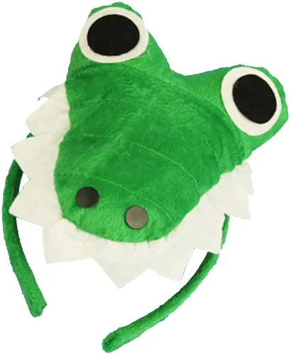 Vista 5 de Diadema de animales de felpa para fiesta de pelo, accesorio de disfraz de cosplay - cocodrilo