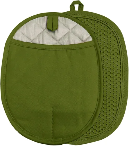 Vista 11 de Juego de 2 soportes de silicona para ollas con bolsillos, antideslizantes, acanalados, para cocina, almohadillas calientes resistentes al calor y al