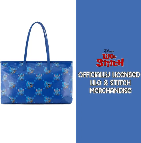 Vista 6 de Disney Lilo and Stitch - Bolso de mano para niñas, niños, adolescentes y adultos, de piel sintética de puntada, bolso de mano para cosplay con bolsa