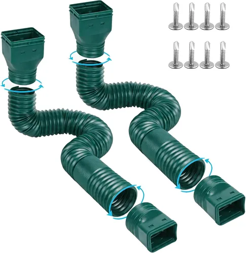 Vista 12 de Ogutter Extensiones de bajante de canalón de lluvia, extensor de bajante para drenaje de agua de lluvia flexible, tubo de extensión de drenaje