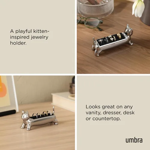 Vista 4 de Umbra Ali - Soporte para anillos de gato, almacenamiento de joyas cromado
