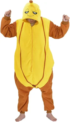 Vista 2 de vavalad Pijama de plátano para adultos, disfraz de fiesta de Halloween, Navidad, juego de rol, disfraz de cosplay para mujeres y hombres