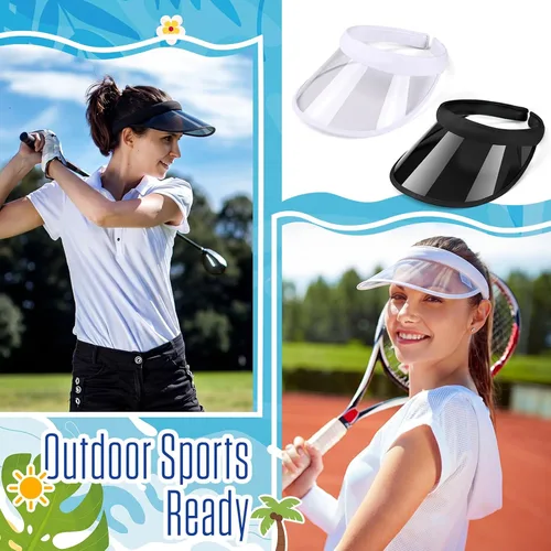 Vista 12 de Jiuguva Viseras de plástico unisex para el sol, gorra de póquer con protección UV para hombres y mujeres, deportes al aire libre, actividades