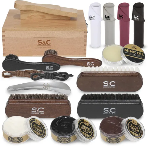 Vista 11 de Stone and Clark Original Shoe Polish & Care Kit - Leather Shoe Shine Kit for Men & Women