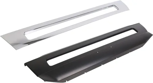 Vista 5 de ECOTRIC Cubierta central de parachoques negra+moldura cromada compatible con la serie de camiones Volvo VNL 300 430 630 670 730 780 2004-2017