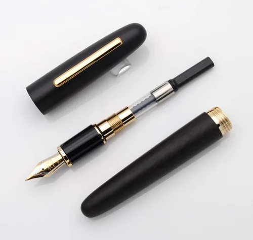 Vista 5 de Jinhao 9056 - Pluma estilográfica de madera natural hecha a mano (madera de ébano, plumín medio de 0.7mm)