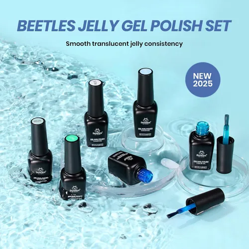 Vista 7 de Beetles - Juego de esmaltes de uñas de gel azul, 6 colores A - Azul Bubble Splash