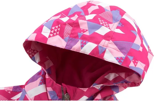 Vista 4 de M2C Chaqueta cortavientos con capucha para niños y niñas con forro polar impermeable