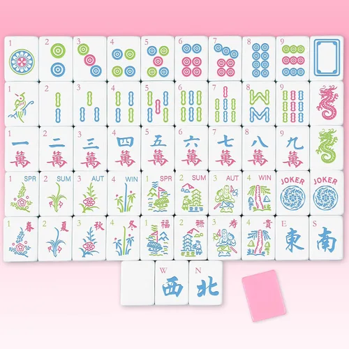 Vista 10 de Juego de 166 azulejos Mahjong, 1.2 pulgadas, negro