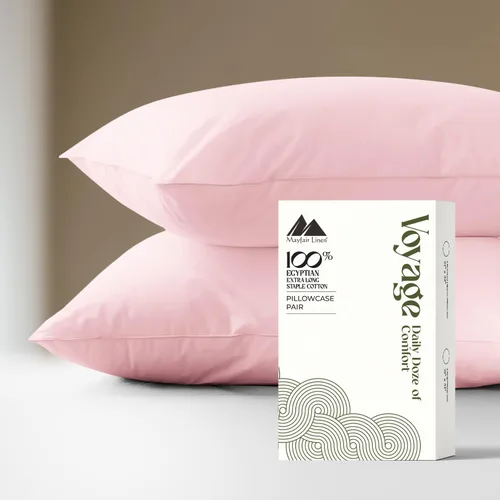 Vista 16 de Mayfair Linen Voyage Collection - Juego de 4 fundas de almohada de algodón egipcio de lujo de la serie 600, color blanco, suaves, refrescantes