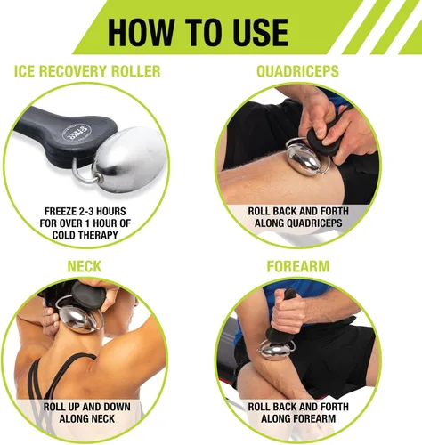 Vista 5 de Pro-Tec Athletics Rollers, RM Extreme, RM Extreme Mini Roller, Cryosteel Ice Roller, Portable Roller, Deep Tissue Massage, Muscle Relief, Hamstring