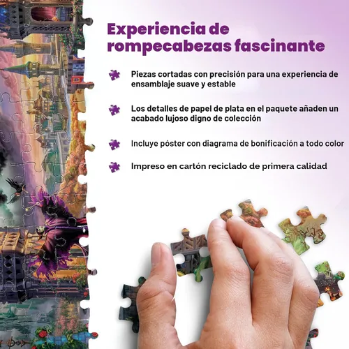 Vista 4 de Buffalo Games - Thomas Kinkade Disney - Maléfica - Rompecabezas de 1000 piezas Silver Select, Art by Thomas Kinkade, Recycled Board, Finished