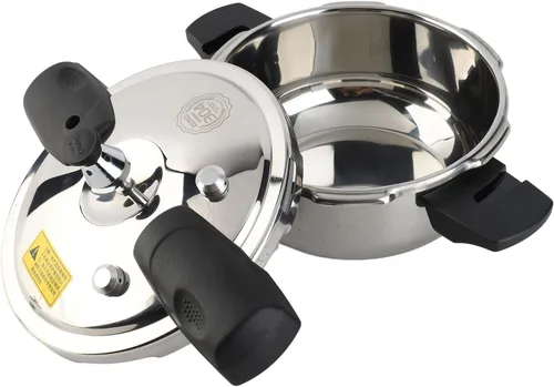 Vista 2 de Yctze Mini olla a presión de acero inoxidable, 1.8L, a prueba de explosiones, detección automática de presión, tapa de bloqueo