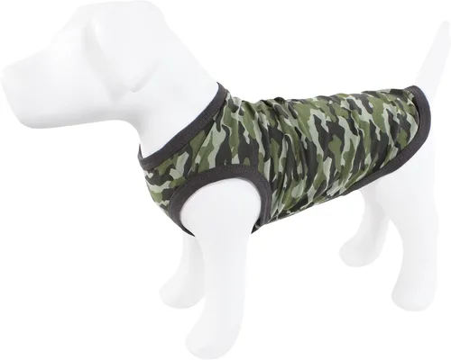 Vista 3 de Luvable Friends Camisetas de algodón para perros y gatos, 2 unidades, camuflaje plátano, talla XS