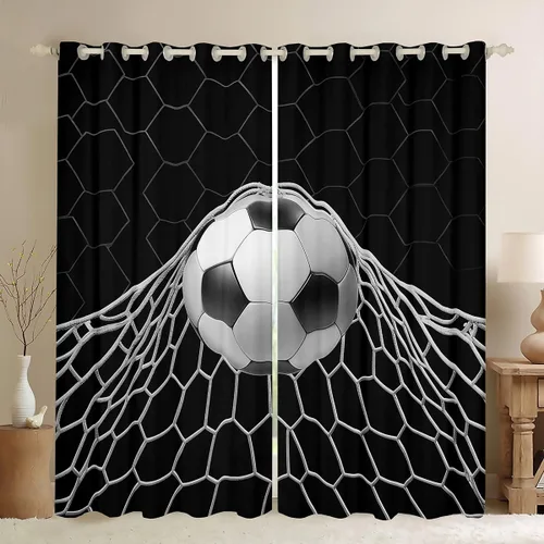 Vista 44 de Erosebridal Hockey Blackout Curtains for Boys,Blue and Black Sports Curtains & Drapes for Kids Teen,Ball Games Gamer Bedroom Decor,Ice Hockey Field