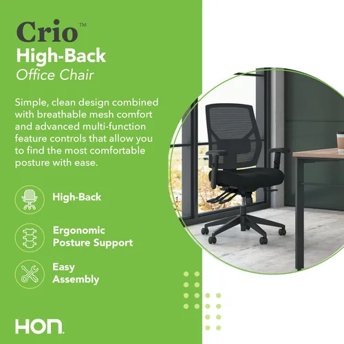 Vista 3 de HON Crio Silla ergonómica de oficina, silla de computadora de escritorio Parte trasera de malla - Inclinación avanzada