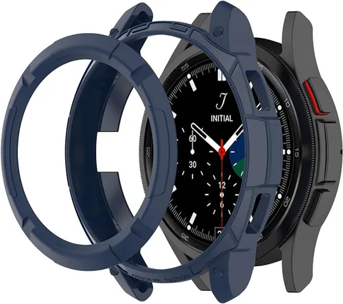 Vista 4 de Funda compatible con Samsung Galaxy Watch 4 Classic de 1.812 pulgadas, funda protectora con borde protector con anillo bisel para Galaxy Watch 4