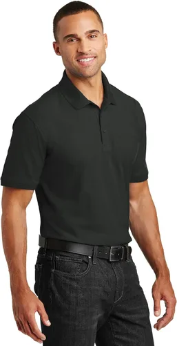 Vista 4 de Port Authority Unisex Core Classic Pique Polo Negro profundo