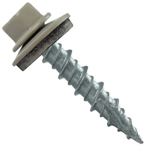 Vista 268 de Tornillos para techos de metal gris ABC 10 x 1 - Cabezal hexagonal - Arandela EPDM - Arandela de arranque automático/roscado - 1 bolsa - 250