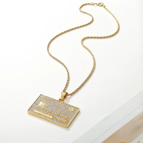 Vista 7 de LUREME Iureme Hip Hop Collar con colgante de tarjeta de visa de crédito, collar de cadena de 24 pulgadas, joyería para hombres y mujeres, regalos