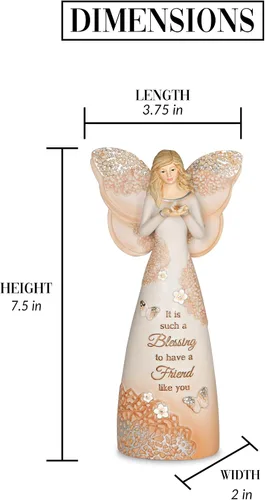 Vista 5 de Pavilion Gift Company 19072 - Figura de ángel amigo, 7-1/2 pulgadas, beige/cobre