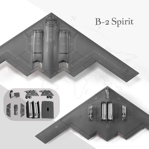 Vista 3 de B-2A Spirit - Aviones fundidos a presión a escala 1/200, modelo de bombardero sigiloso, regalo para coleccionistas, entusiastas de la aviación