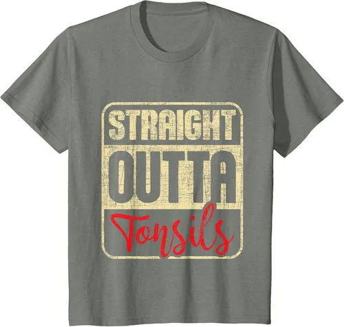 Vista 18 de Straight Outta Amígdalas - Camiseta de recuperación de cirugía de eliminación de amígdalas Asphalt Grey