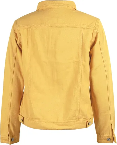 Vista 3 de utcoco Chaqueta vaquera recortada para mujer, de manga larga, casual, con botones