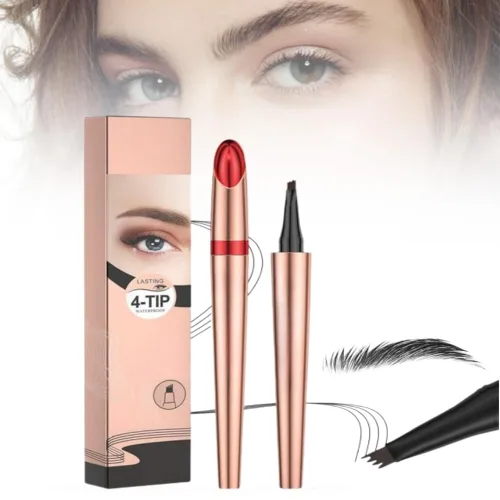Vista 15 de Microblading - Lápiz de cejas de 4 puntas, resistente al agua, de larga duración, para maquillaje de cejas de aspecto natural, color marrón oscuro