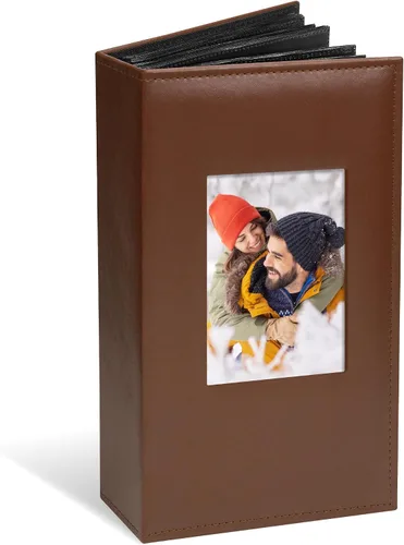Vista 16 de Vienrose Álbum de fotos de 4 x 6 pulgadas con capacidad para 100 fotos, cubierta de piel sintética con 100 bolsillos horizontales, álbum de fotos
