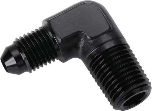 Vista 4 de 3AN macho Flare a 1/4 NPT tubo macho 90 grados codo adaptador unión aluminio negro
