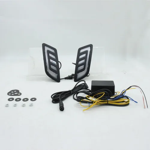 Vista 2 de Auto-Tech - 1 par de luces LED de circulación diurna DRL con luz amarilla de repuesto para Nissan NP300/NAVARA 2016-2019