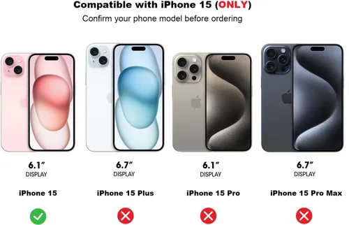 Vista 2 de HAOBOBRO Funda diseñada para iPhone 15 con soporte, compatible con MagSafe, parte trasera de policarbonato transparente antiarañazos + parachoques