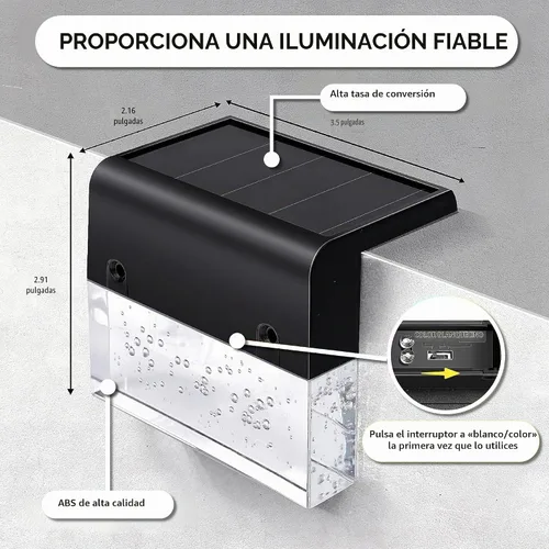 Vista 4 de SUNFACE Luces solares para terraza al aire libre, paquete de 4 luces solares impermeables para valla
