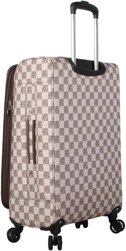 Vista 79 de Steve Madden Equipaje de diseñador, Chalet Gris Claro, Juego de maleta giratoria ligera expandible de 3 piezas - Juego de viaje