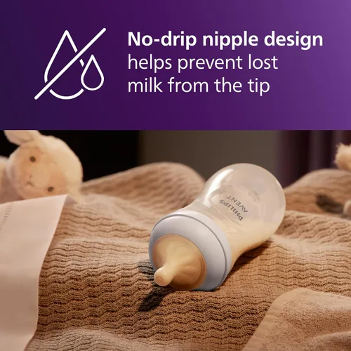 Vista 6 de Philips Avent Biberones naturales de PPSU para bebés, flujo medio, 9 onzas, sin BPA Baby-Controlled Flow, No-Drip Design, Reduces Colic and Gas