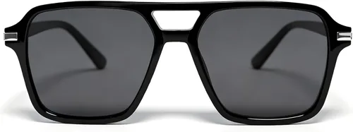 Vista 9 de VISOONE Black Retro Square Aviator Sunglasses Women Men
