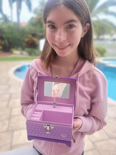 Vista 6 de Joyero de bailarina de regalo para niñas (rosa y morado)