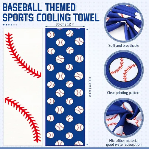 Vista 2 de FuWeave 6 toallas deportivas refrescantes para béisbol, baloncesto, softbol, transpirables, fútbol, fútbol, voleibol, microfibra, toalla de hielo