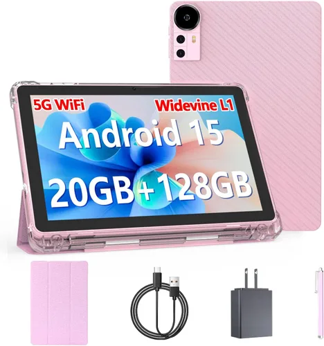 Vista 9 de Tableta Android 15 de 10 pulgadas, tabletas de 20 GB RAM 128 GB ROM 2 TB expandible, tableta PC con procesador Quad-Core de 2.0 Ghz con estuche