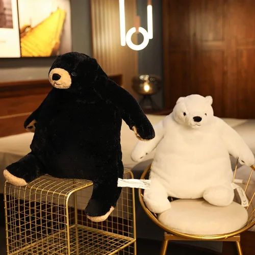 Vista 4 de Oso de Peluche de 23.6 Pulgadas Oso de Peluche de Peluche Oso de Peluche de Selva Animal de Peluche de Muñeca Decoración del Hogar Regalo para Niños