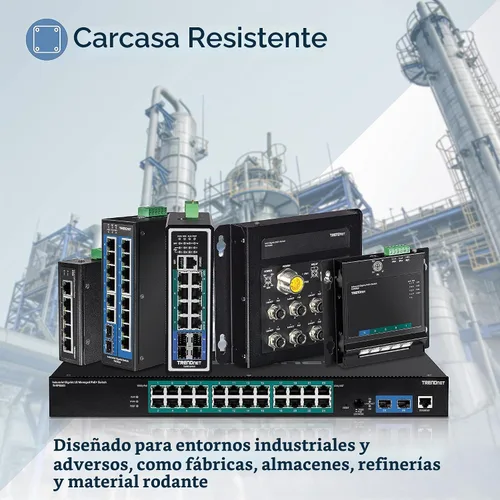 Vista 4 de TRENDnet Conmutador de carril DIN de Ethernet rápido industrial, TI-E50