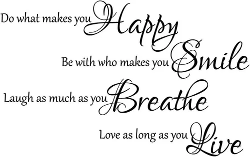 Vista 19 de Newclew Vinilo decorativo para pared con texto en inglés «Live Every Moment, Laugh Every Day», «Love Beyond Words»