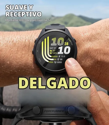 Vista 4 de Orzero - Protector de pantalla de vidrio templado compatible con Garmin Forerunner 70/170/170 Music/165/165 Music 1.677 in, protector de pantalla