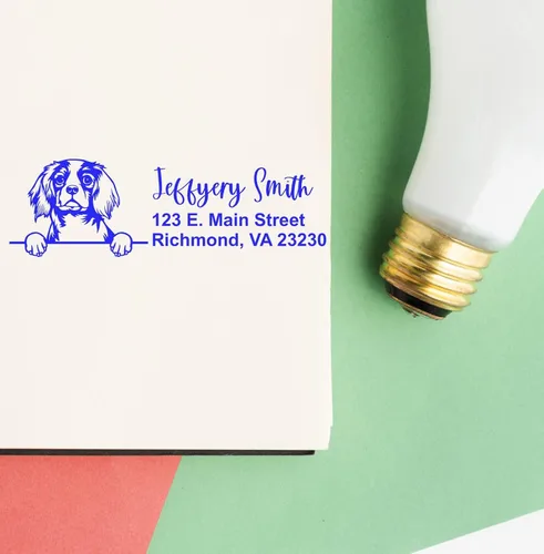 Vista 84 de American Bulldog Stamp Duo, Custom Return Address for Dog Lovers, Personalized Mail Mark for Letters and Cards